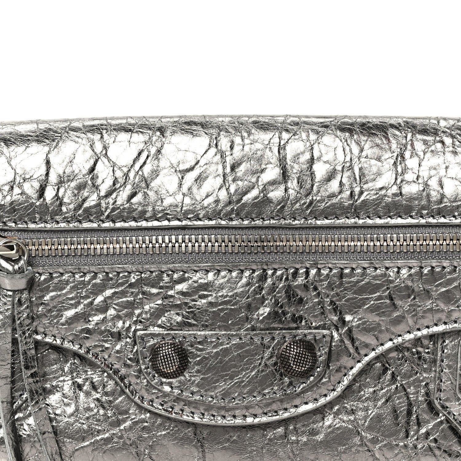 Metallic Agneau Arena Small Le Cagole Sling Bag Silver