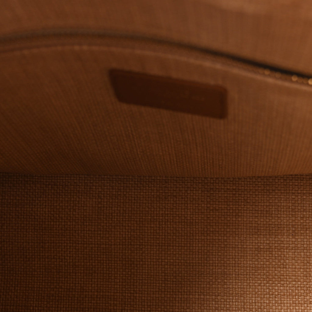 Raffia Macro Cannage Medium Book Tote Natural