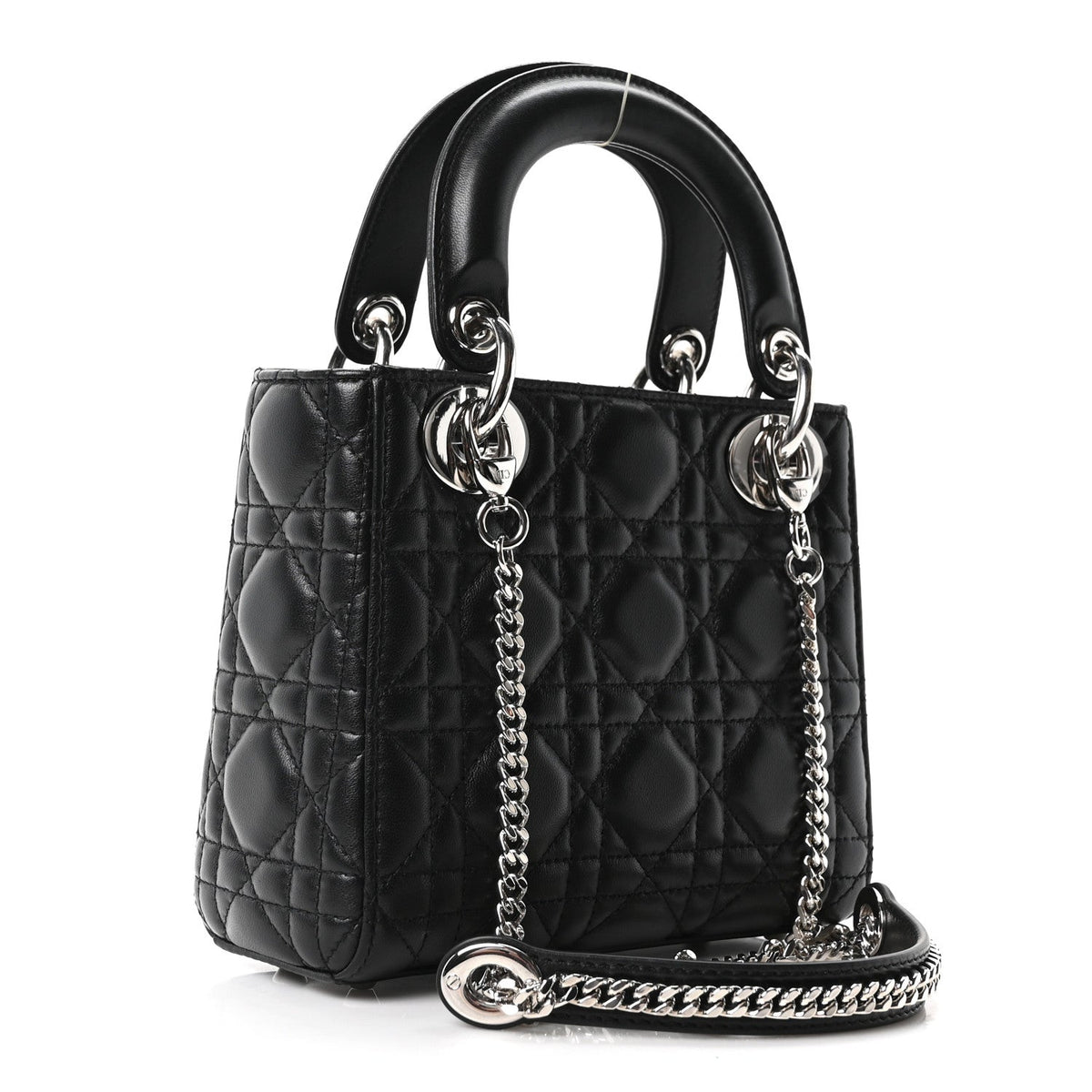Lambskin Cannage Mini Lady Dior Black