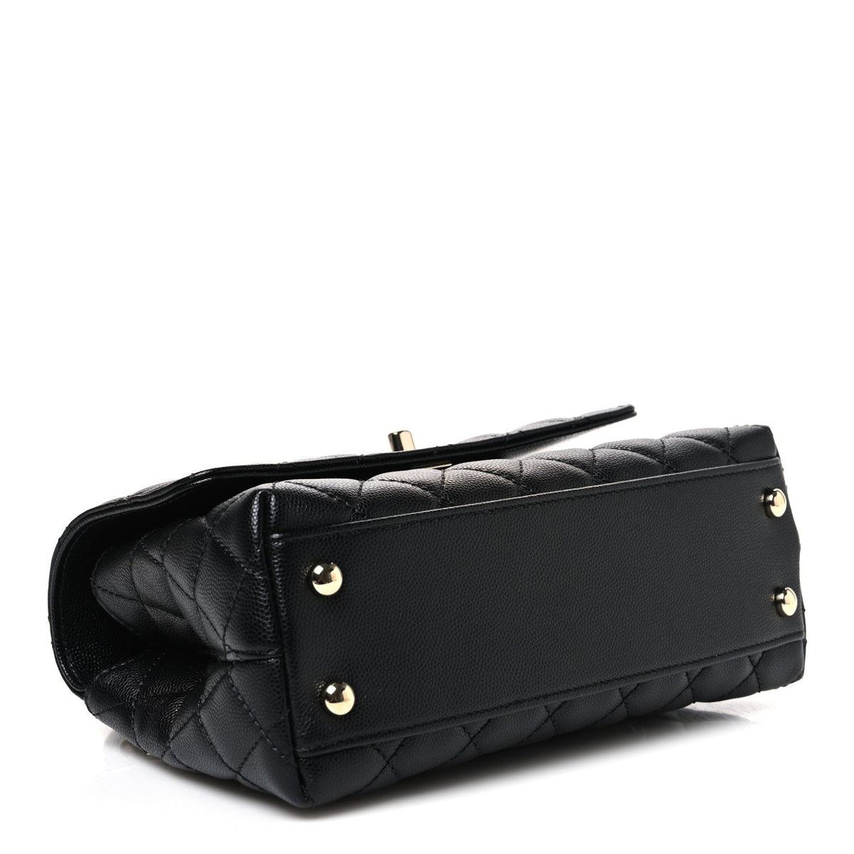 Caviar Quilted Mini Coco Handle Flap Black