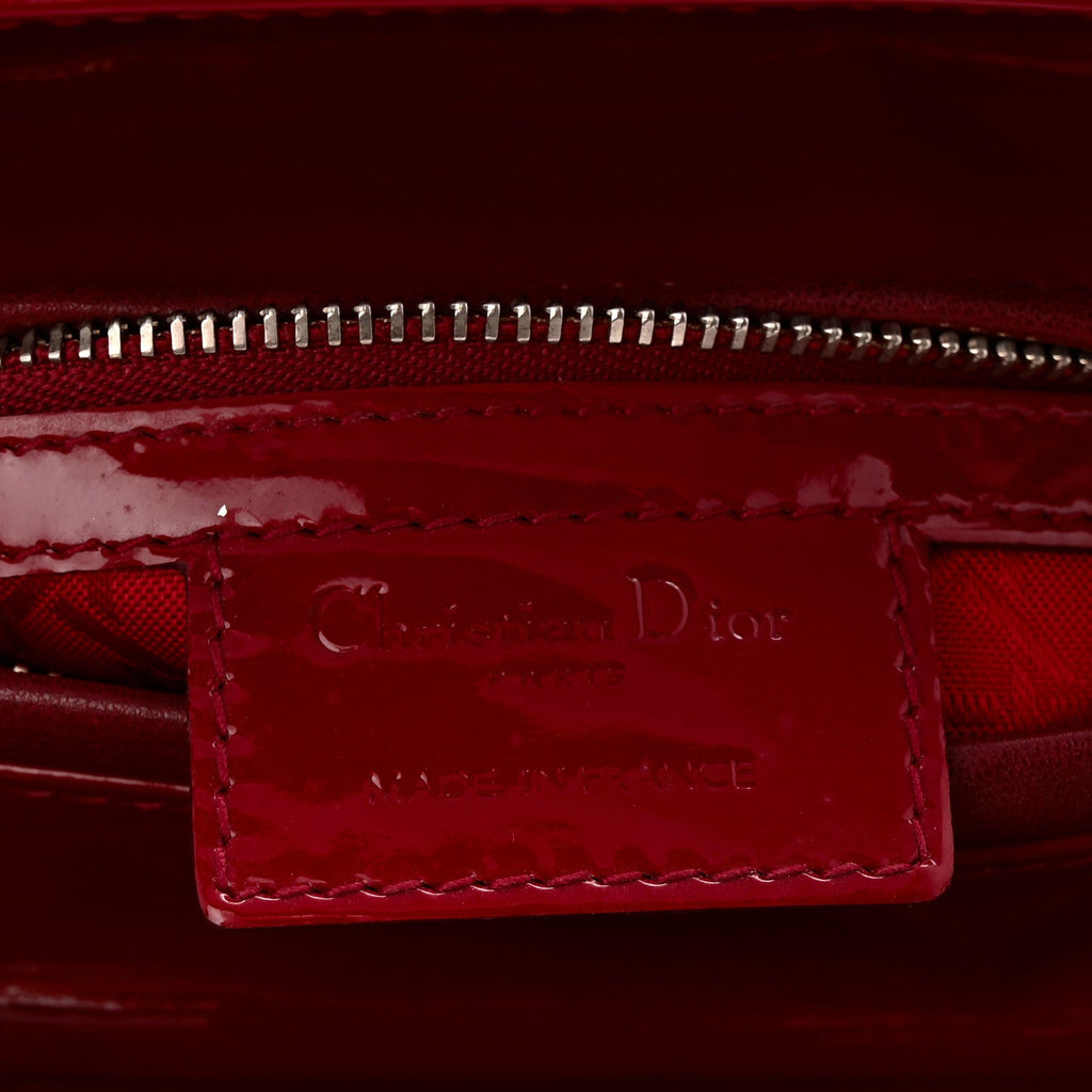 Patent Cannage Medium Lady Dior Red