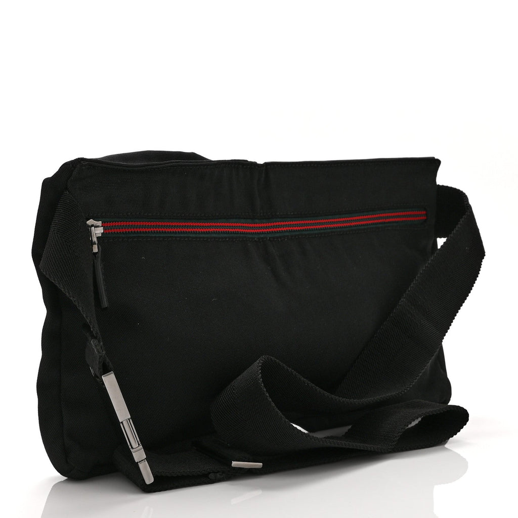 Canvas Double Pocket Belt Bag Black