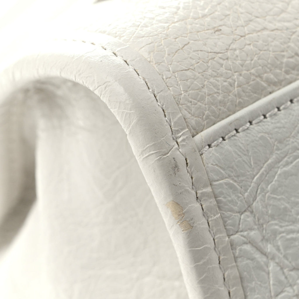 Agneau Arena Silver Hardware Medium Le City Optic White