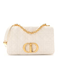 Supple Calfskin Cannage Medium Caro Bag Ivory