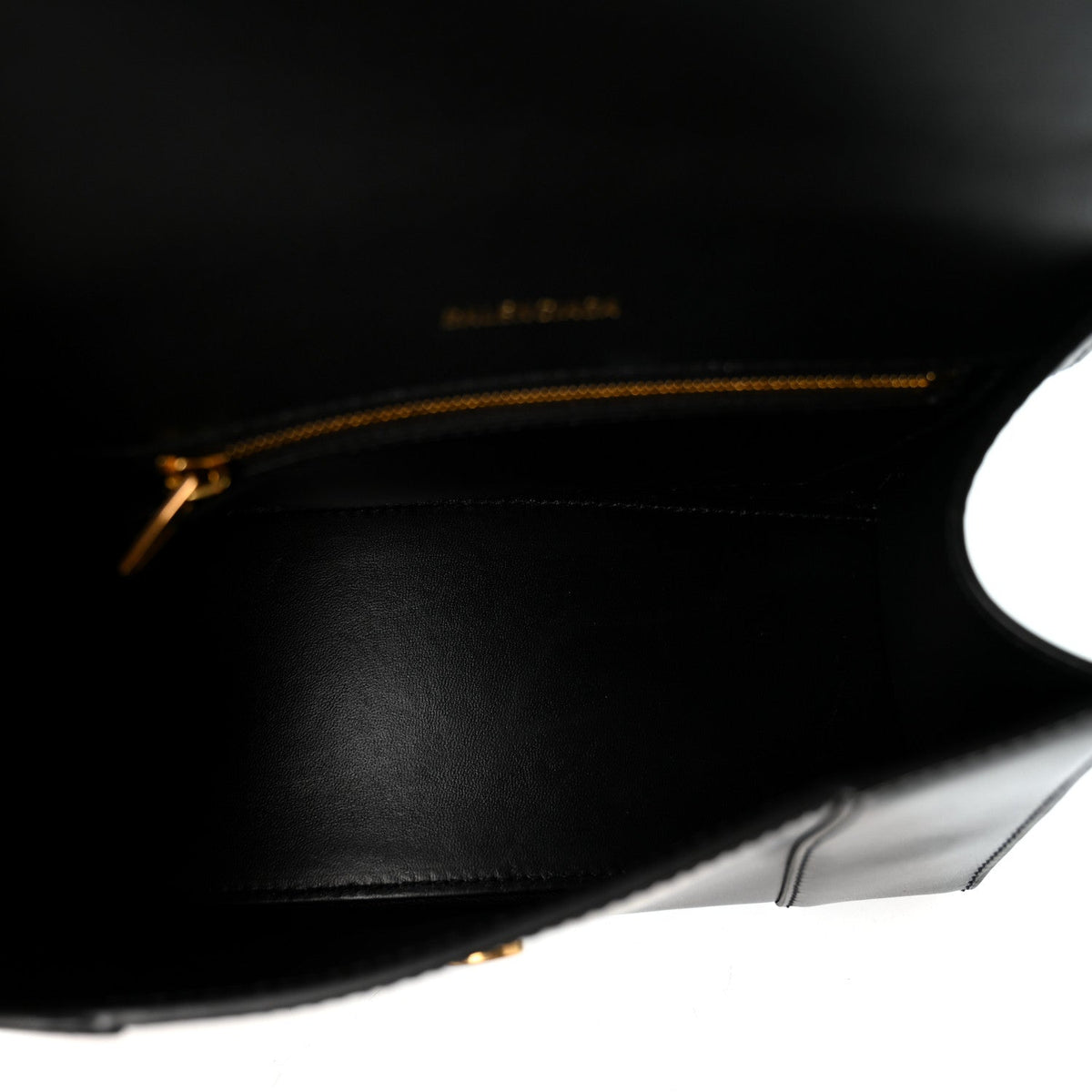 Shiny Box Calfskin Small Hourglass Top Handle Bag Black