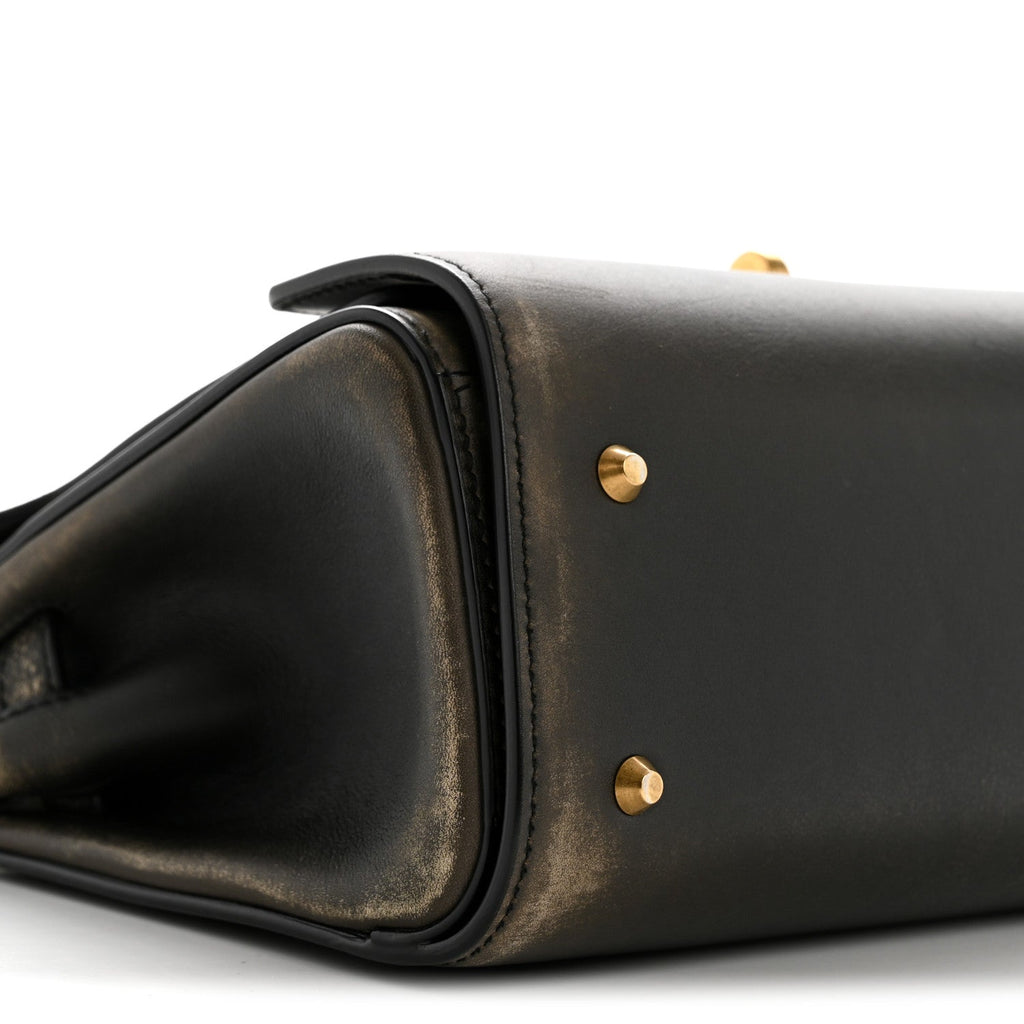 Calfskin Small Money Top Handle Handbag Brown