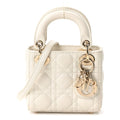 Lambskin Cannage Micro Lady Dior Latte