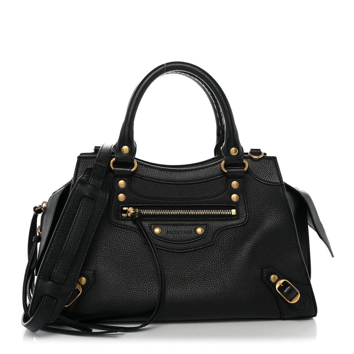 Grained Calfskin Neo Classic Gold Hardware S City Black