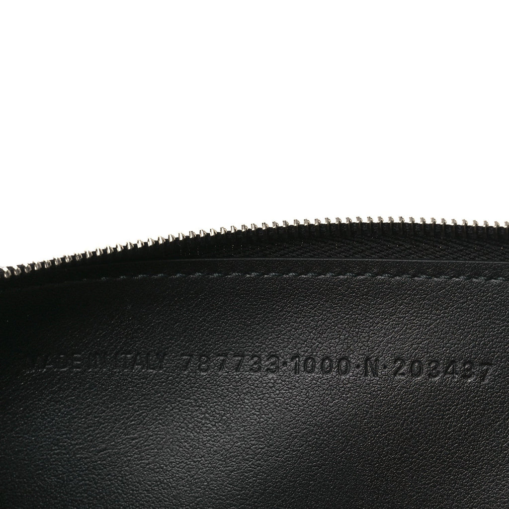 Textured Calfskin Passport Phone Holder Black