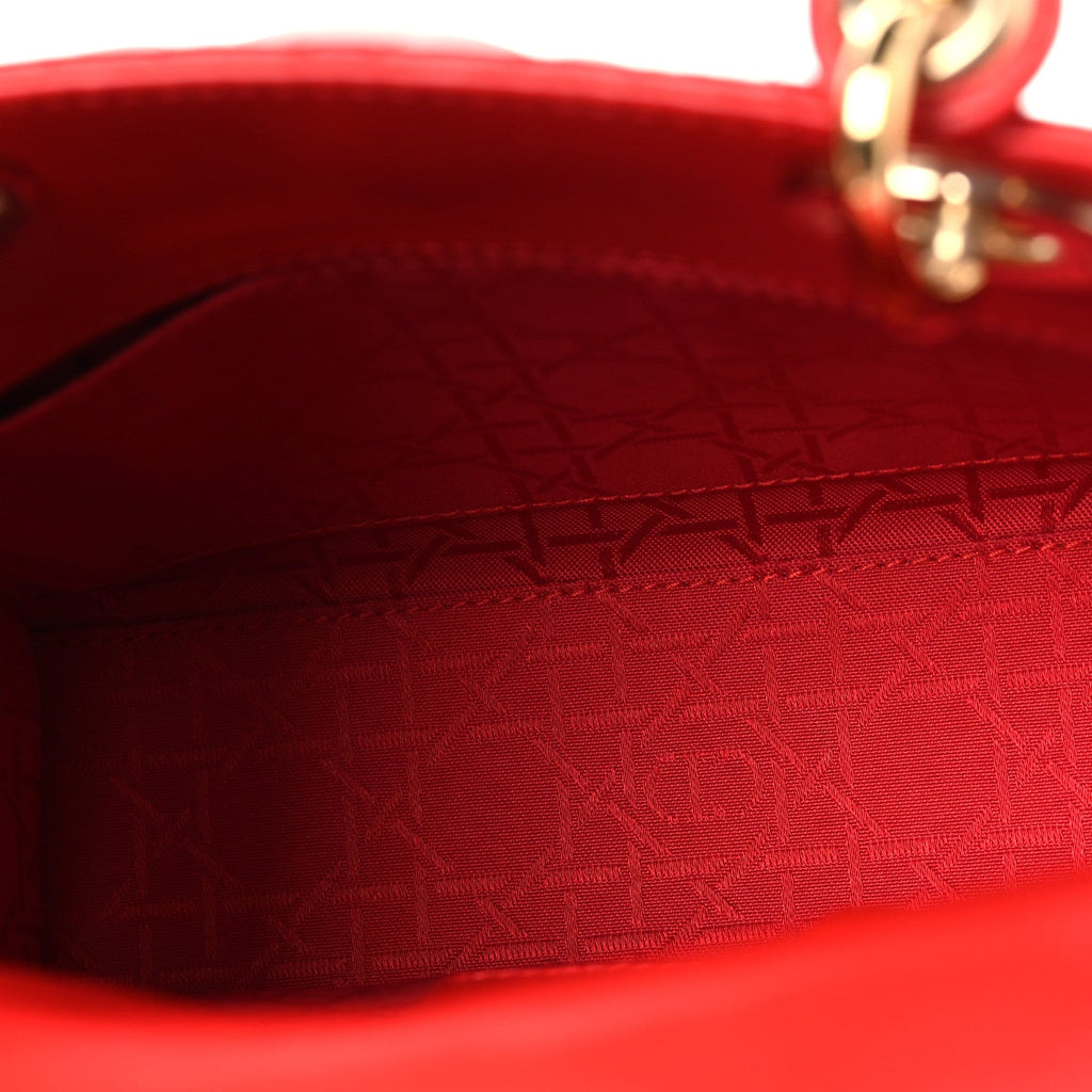 Lambskin Cannage Small My ABCDior Lady Dior Red