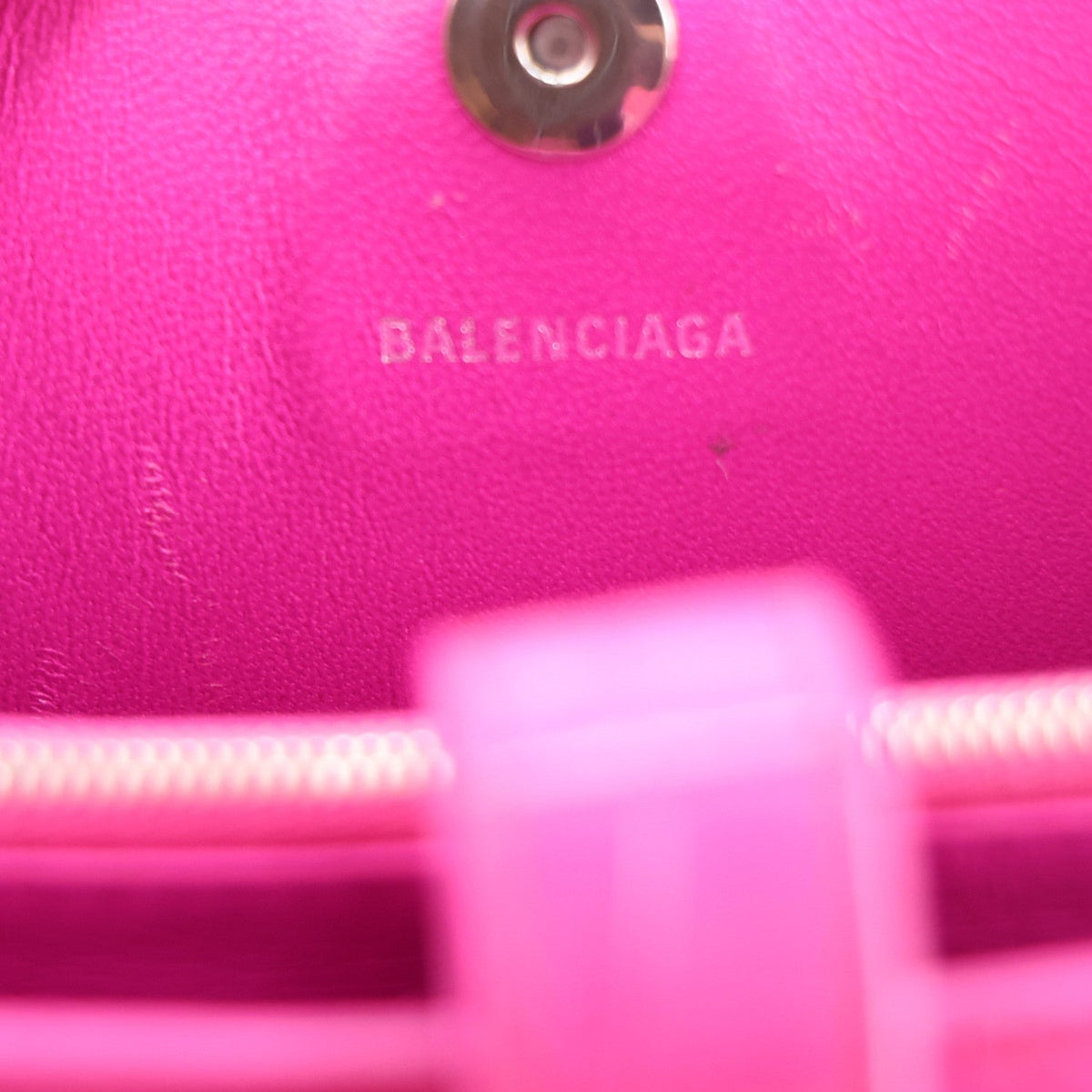 Grained Calfskin XS Hourglass East West Tote Lipstick Pink