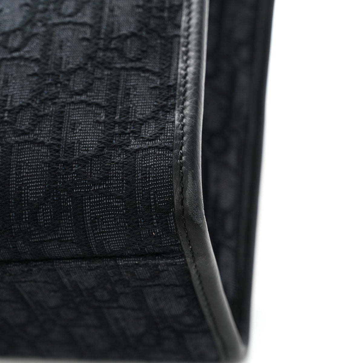 Grained Calfskin Oblique Jacquard Safari Tote  Black