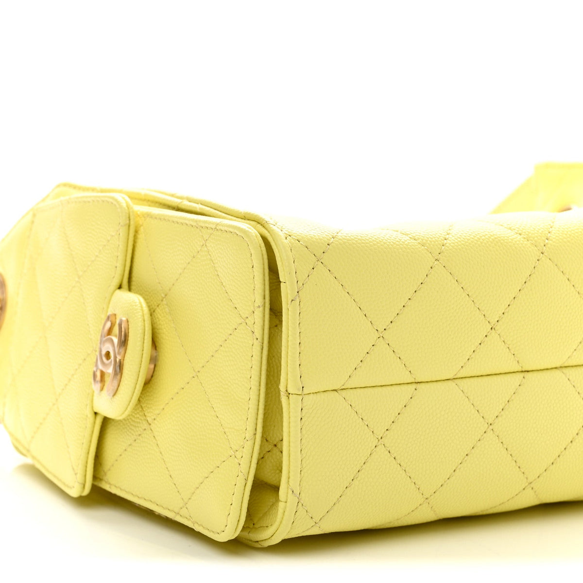 Caviar Quilted Mini Chanel 25 Handbag Light Yellow