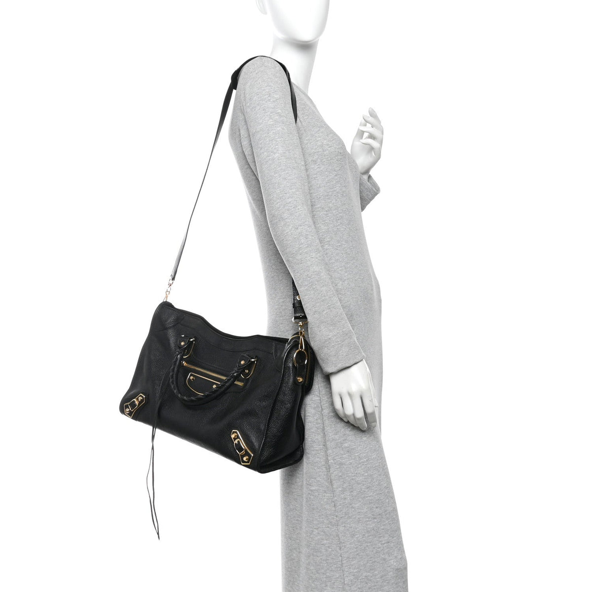 Chevre Gold Metallic Edge Hardware City Black
