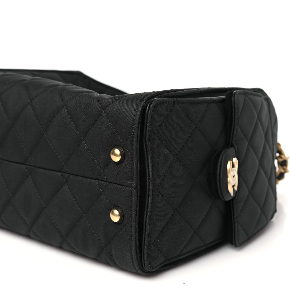 Canvas Quilted Small Chanel 25 Handbag Black
