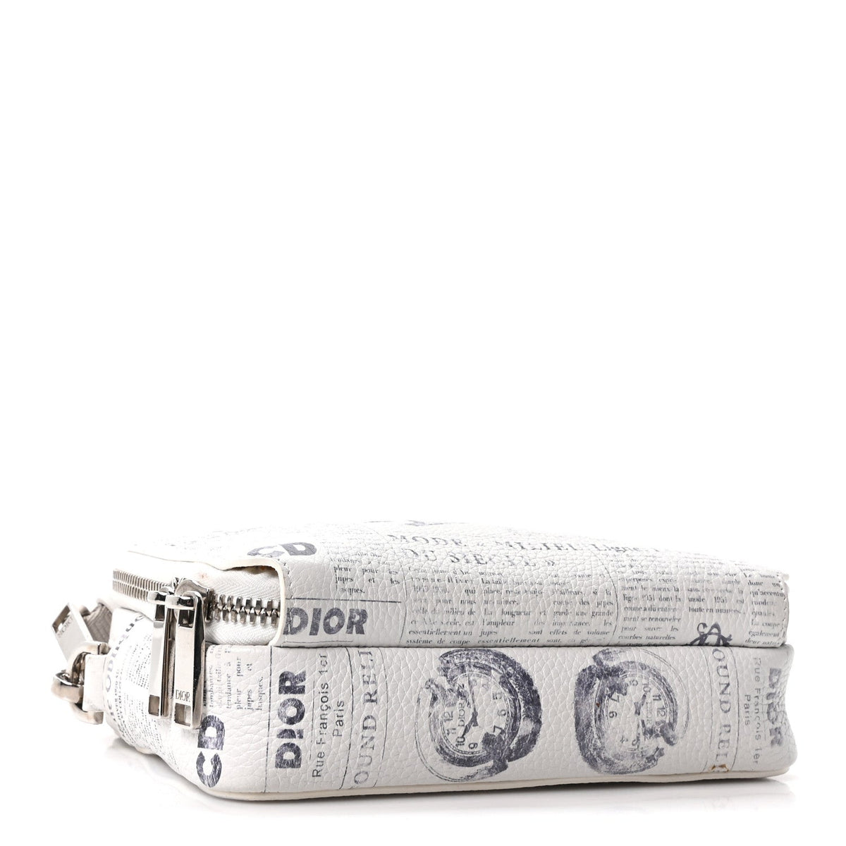 X DANIEL ARSHAM Grained Calfskin Newspaper Messenger White