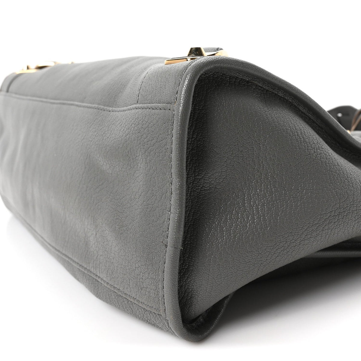 Chevre Gold Metallic Edge Hardware City Gris Acier