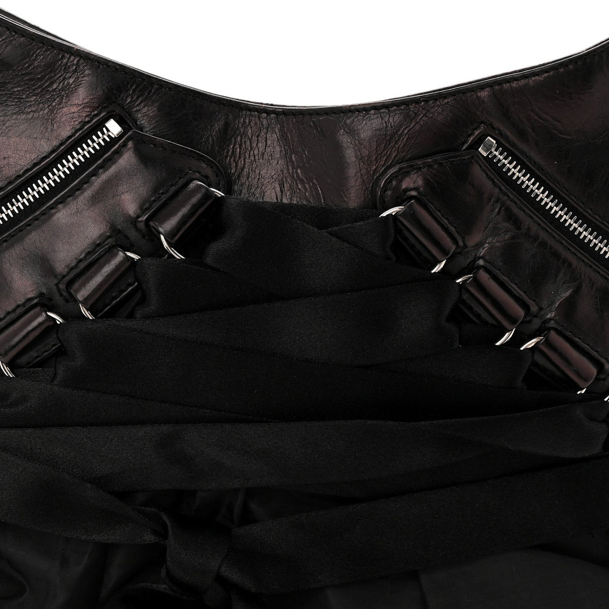 Satin Ballet Evening Bag Black