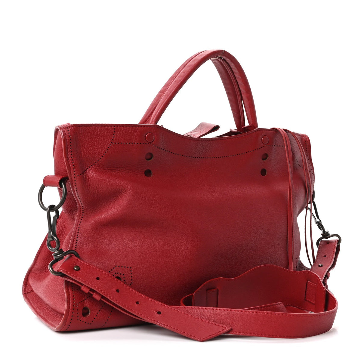 Veau Soyeux Perforated Blackout City Rouge Groseille