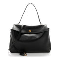 Smooth Calfskin Large Rodeo Top Handle Handbag Black