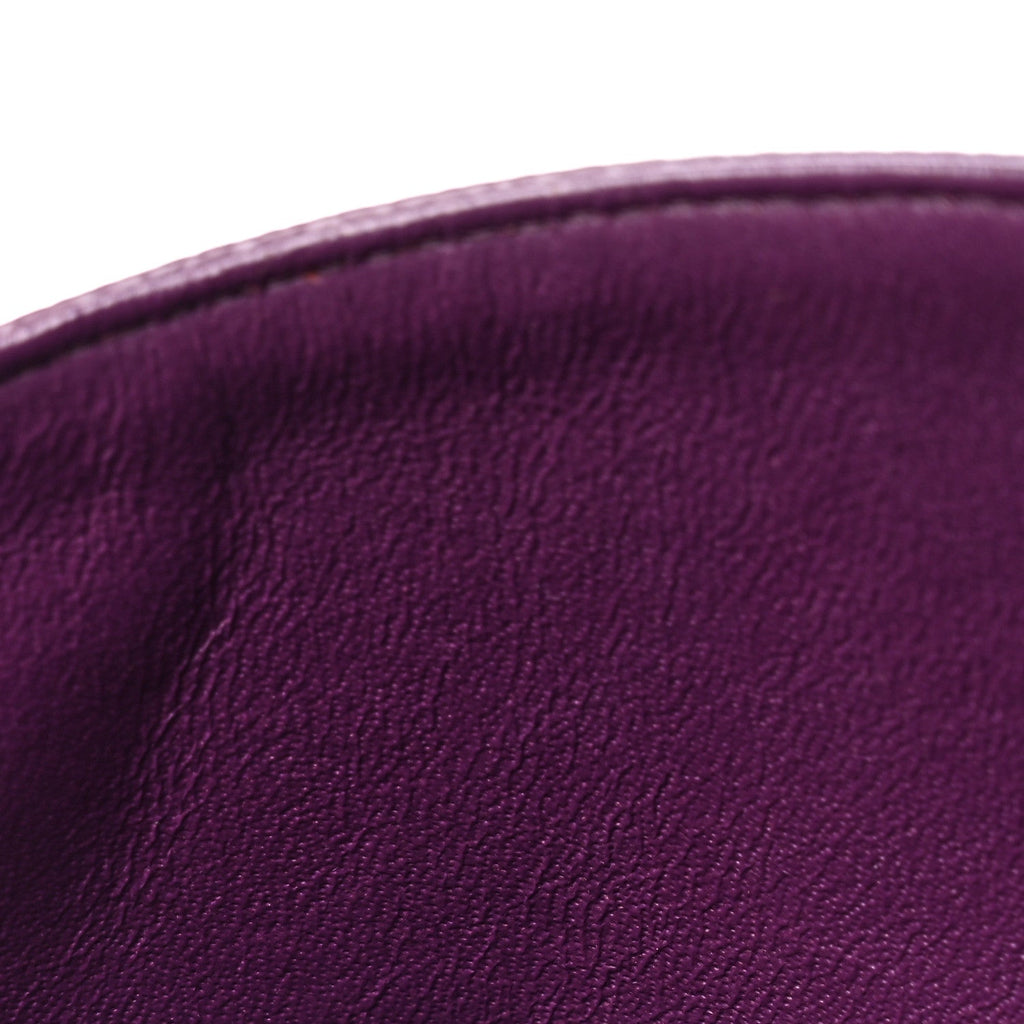Caviar Quilted Medium Double Flap Purple
