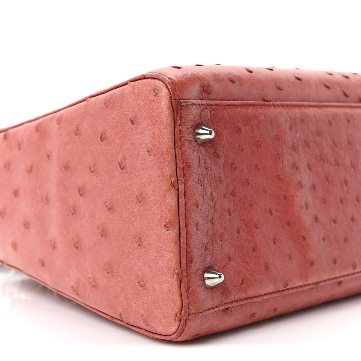 Ostrich Medium Lady Dior Red