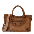 Waxed Suede Calfskin Classic Hardware Medium Le City Camel