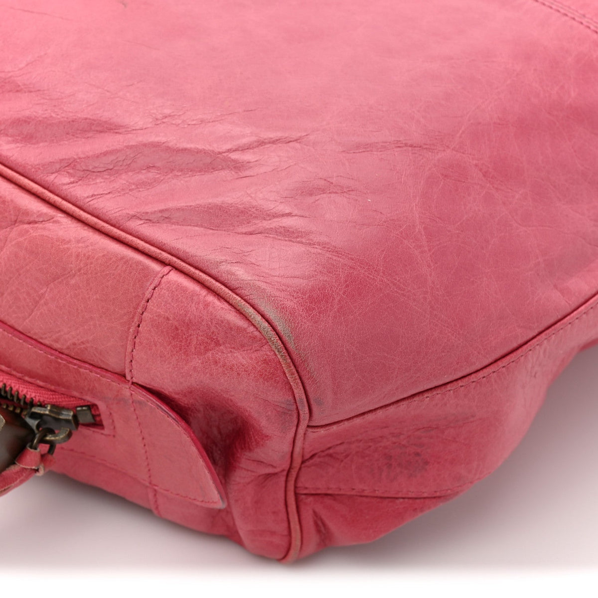 Agneau Classic Hardware Briefcase Tote Pivoine