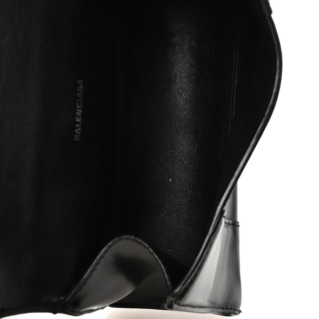 Box Calfskin Graffiti Logo Hourglass Top Handle Bag XS Black Silver