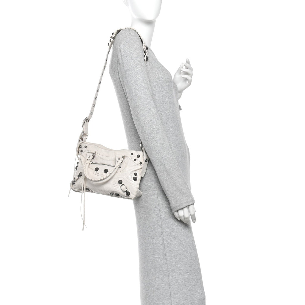 Agneau Arena Neo Cagole Medium Handbag White
