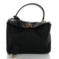 Natural Smooth Calfskin Mini Rodeo Top Handle Handbag Black