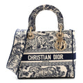 Toile de Jouy Embroidered Medium Lady D-Lite Blue