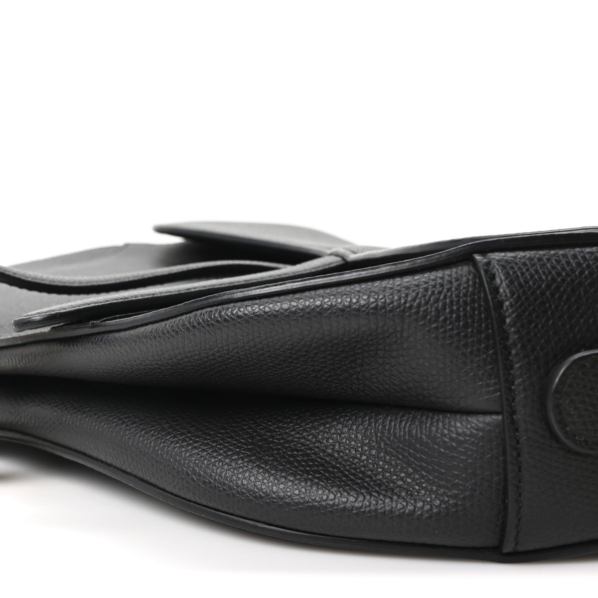 Grained Calfskin Saddle Bag Black