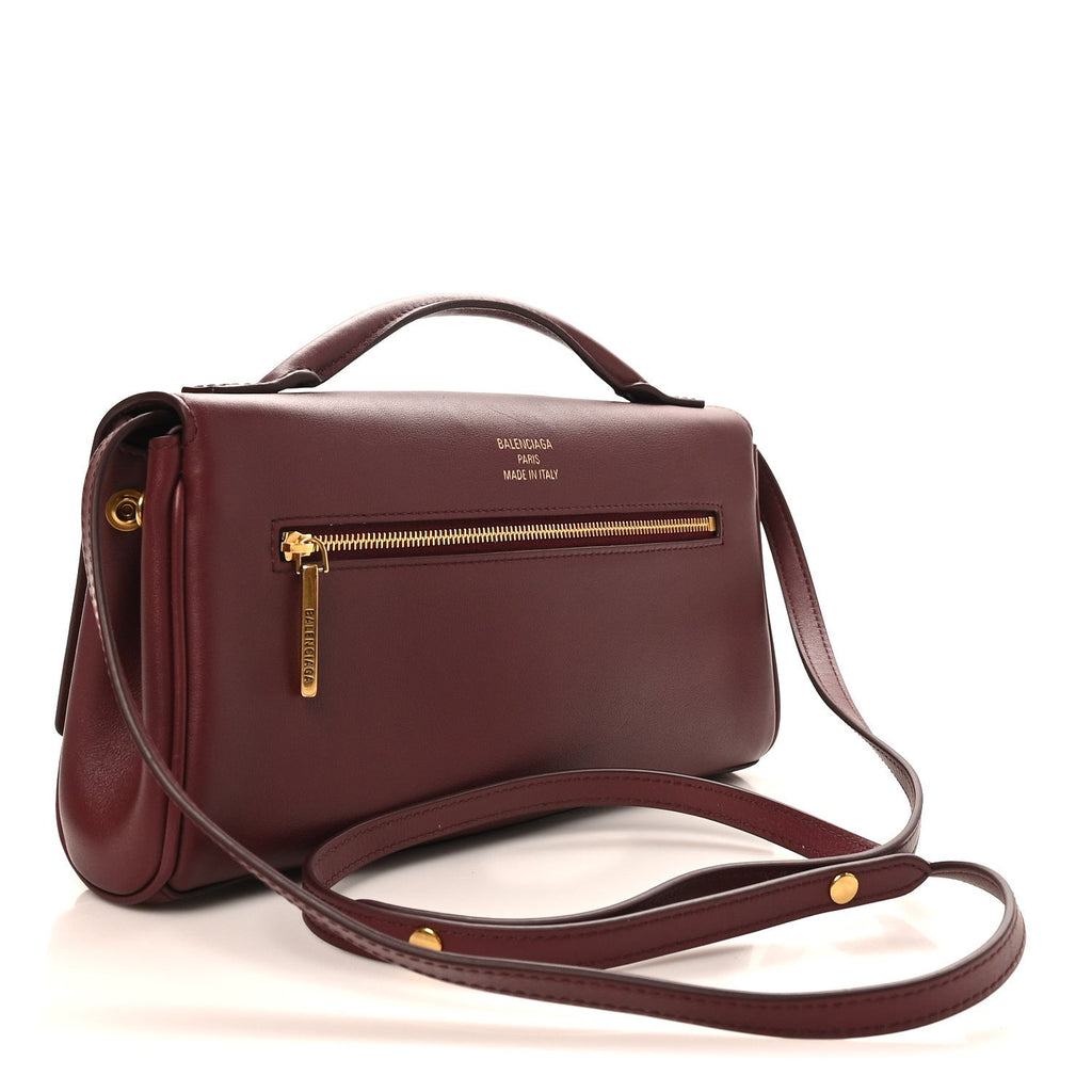 Smooth Calfskin Small Bel Air Clutch On Strap Dark Burgundy Dark Burgundy