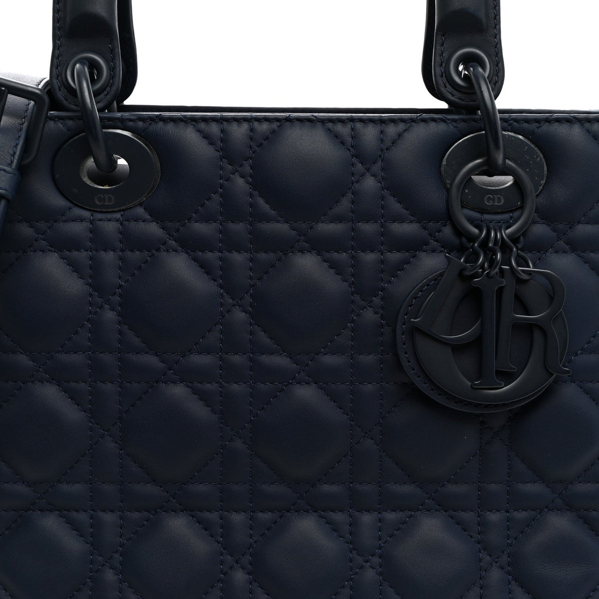 Ultra Matte Calfskin Cannage Medium Lady Dior Blue