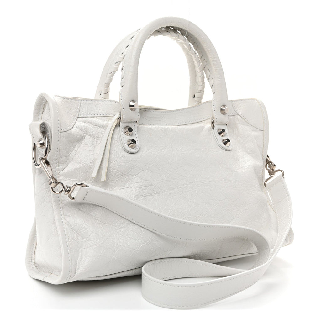 Agneau Arena Silver Hardware Small Le City Optic White