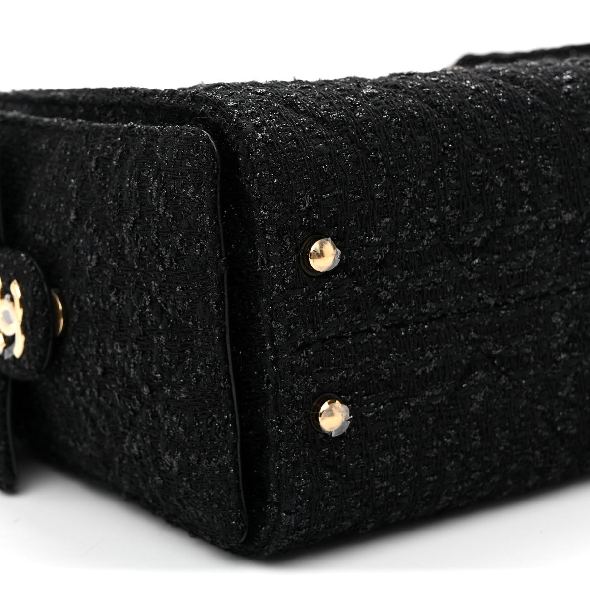 Tweed Quilted Small Chanel 25 Handbag Black