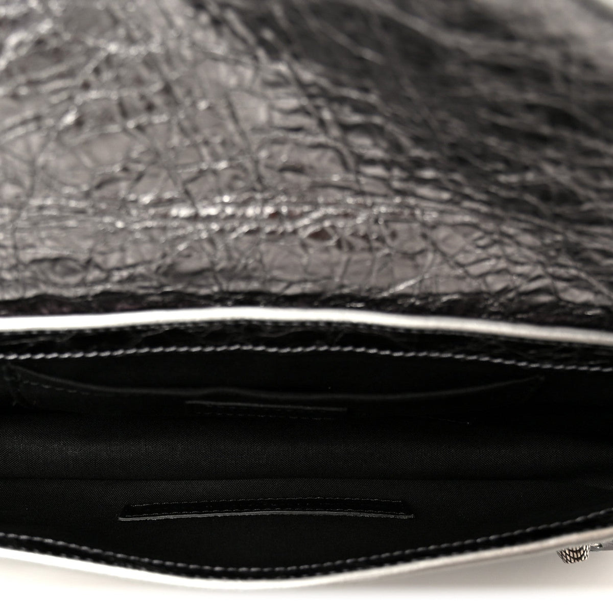 Metallic Agneau Arena Small Le Cagole Sling Bag Silver