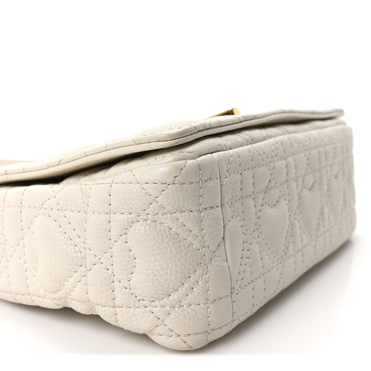 Calfskin Cannage Dioramour Heart Small Caro White Red