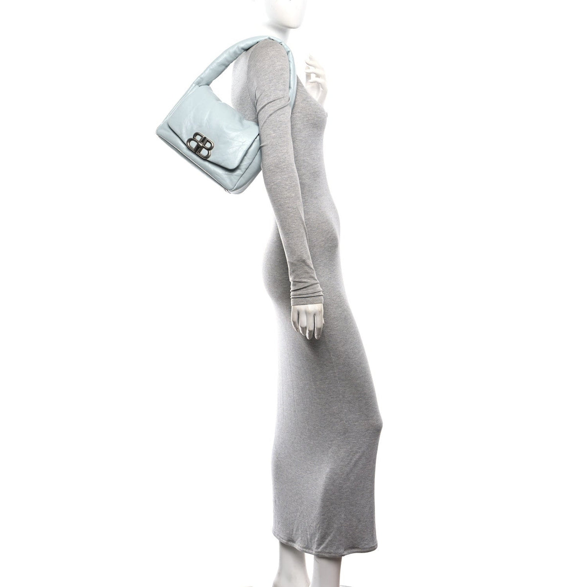 Thin Calfskin Small Monaco Sling Shoulder Bag  Light Blue