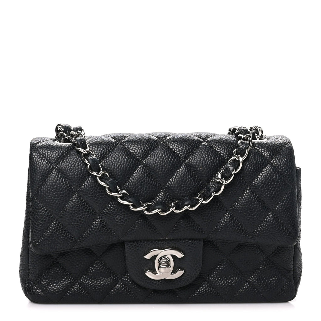 Caviar Quilted Mini Rectangular Flap Black