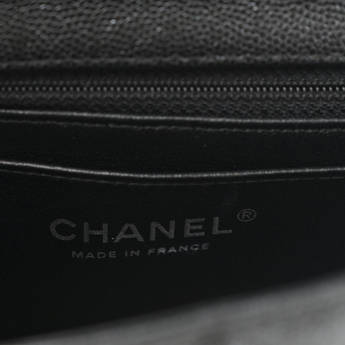 Iridescent Caviar Quilted Mini Rectangular Flap Black