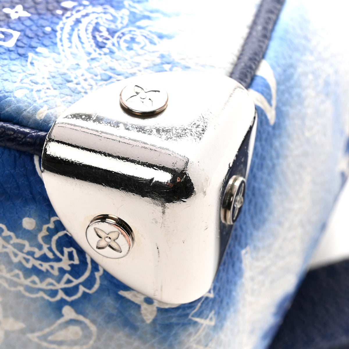 Cowhide Monogram Bandana Mini Soft Trunk Blue