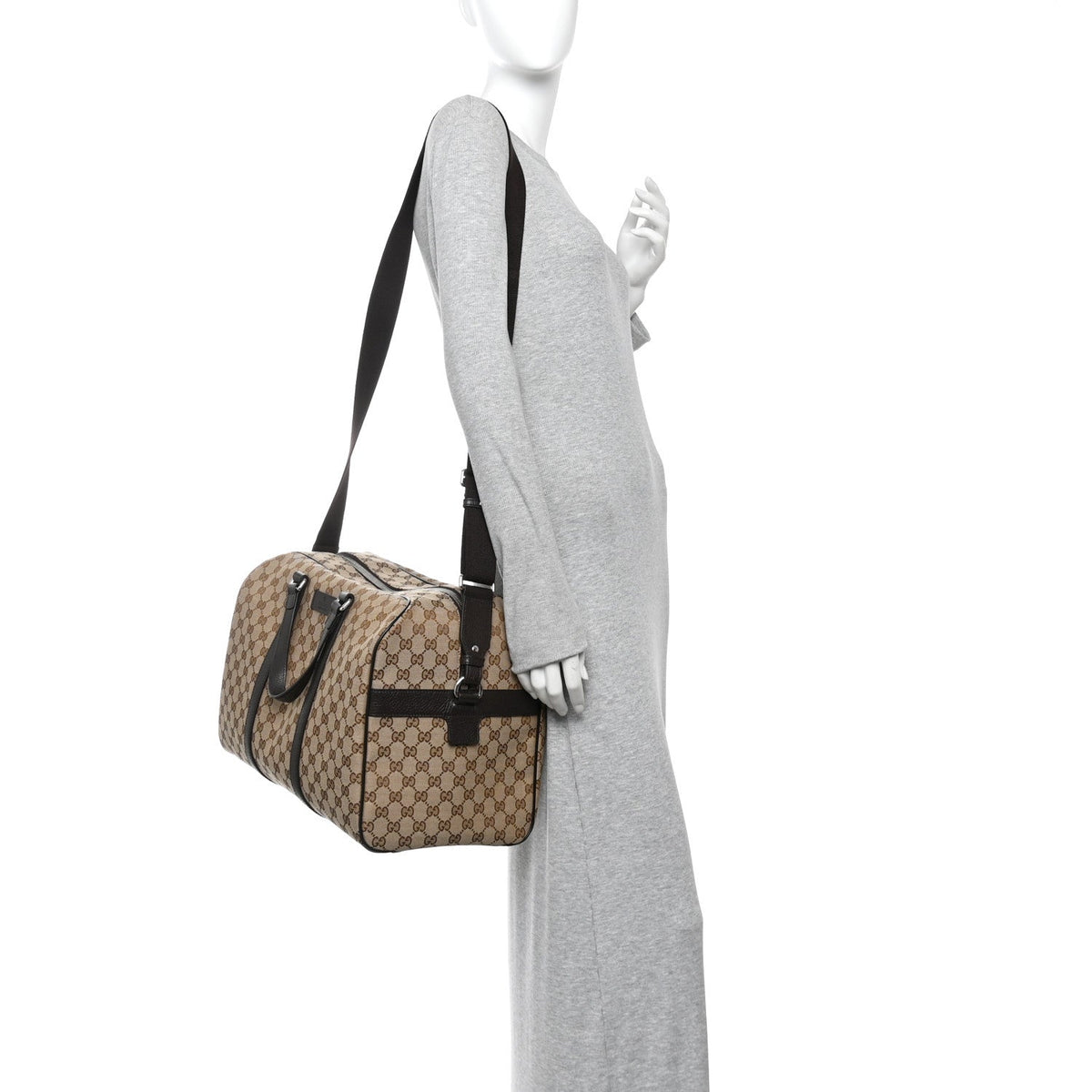 Monogram Dollar Calfskin Boston Duffle Bag Beige Ebony Testa di Moro Marrone Scuro