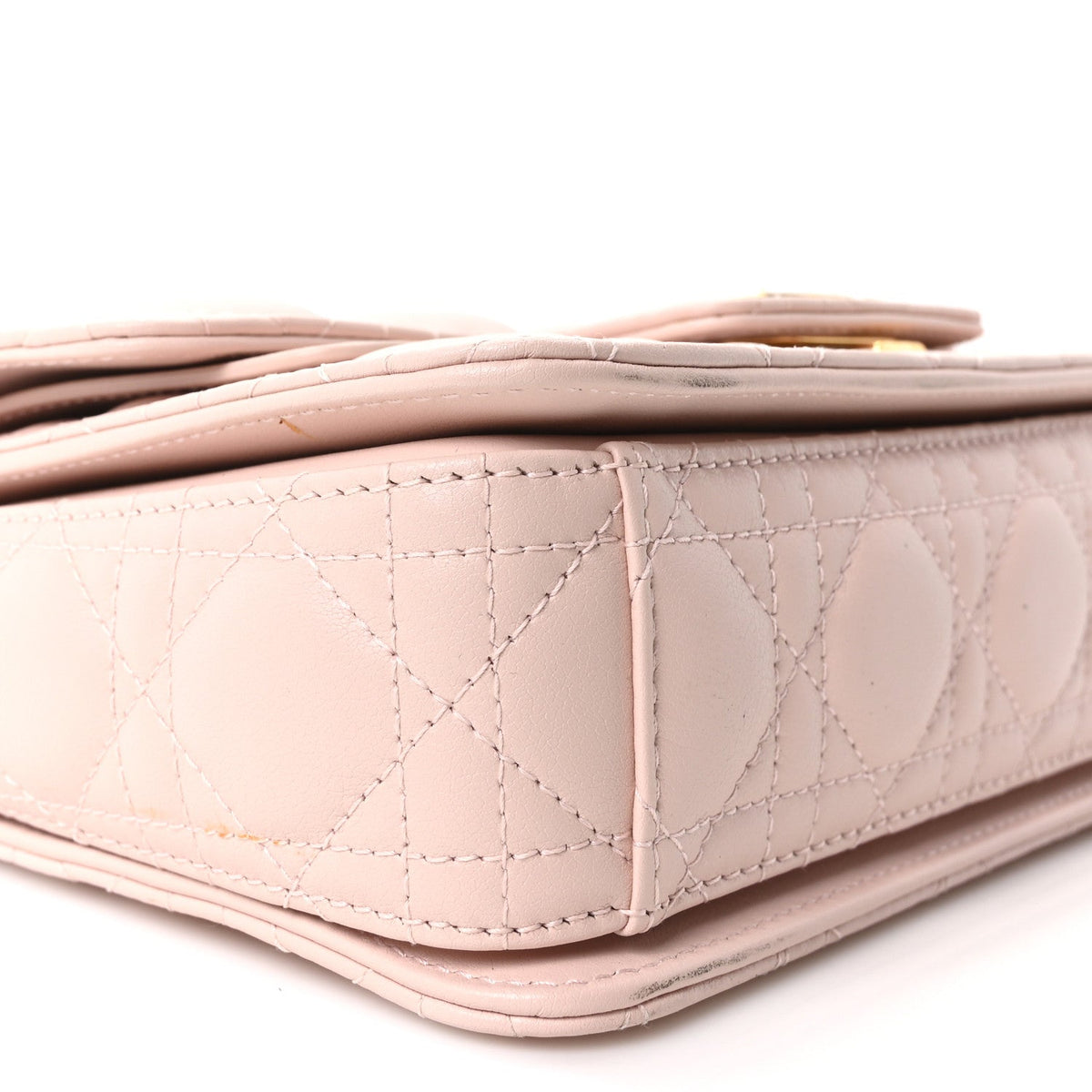 Lambskin Cannage Small Jolie Top Handle Bag Rose Poudre