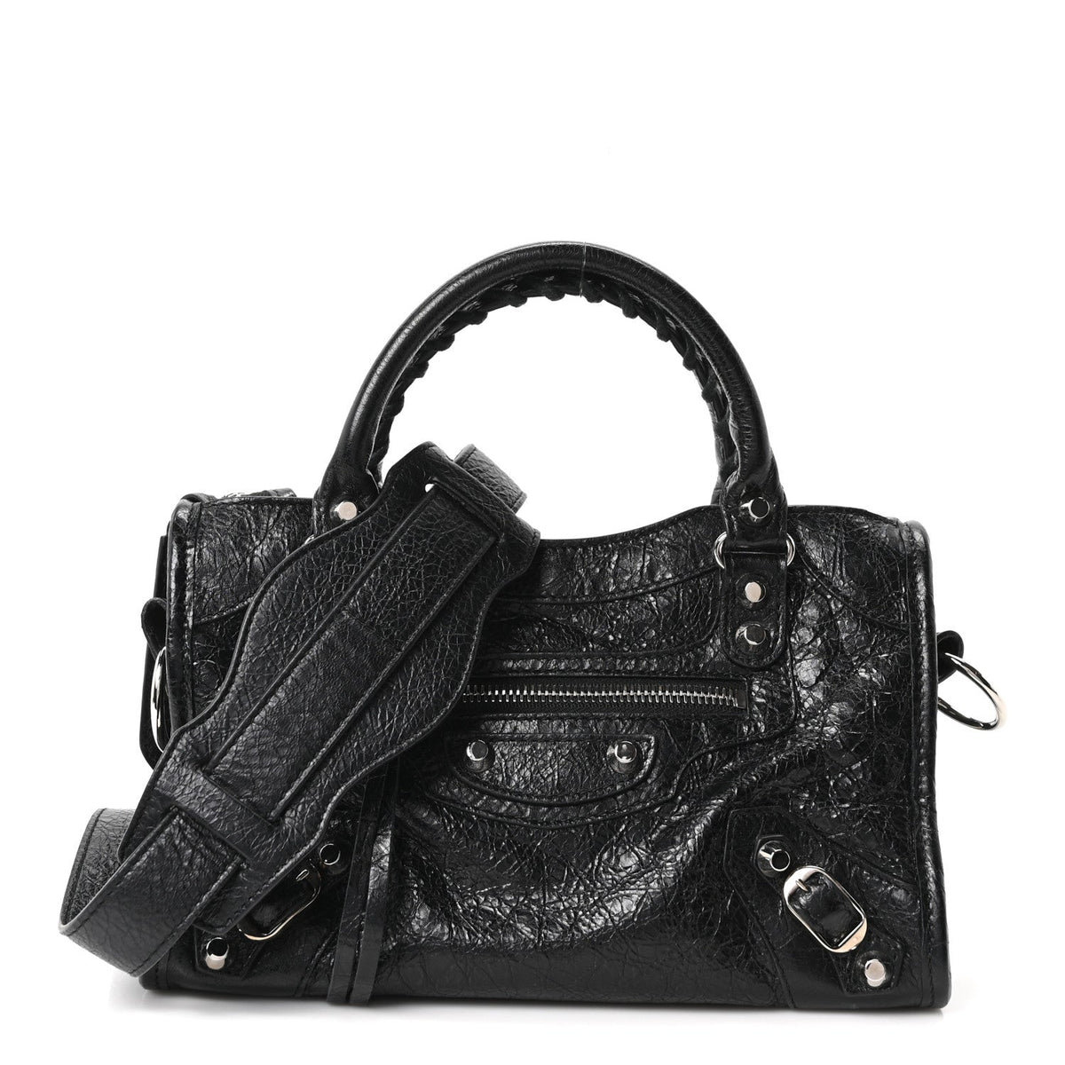 Agneau Classic Silver Hardware Mini City Black