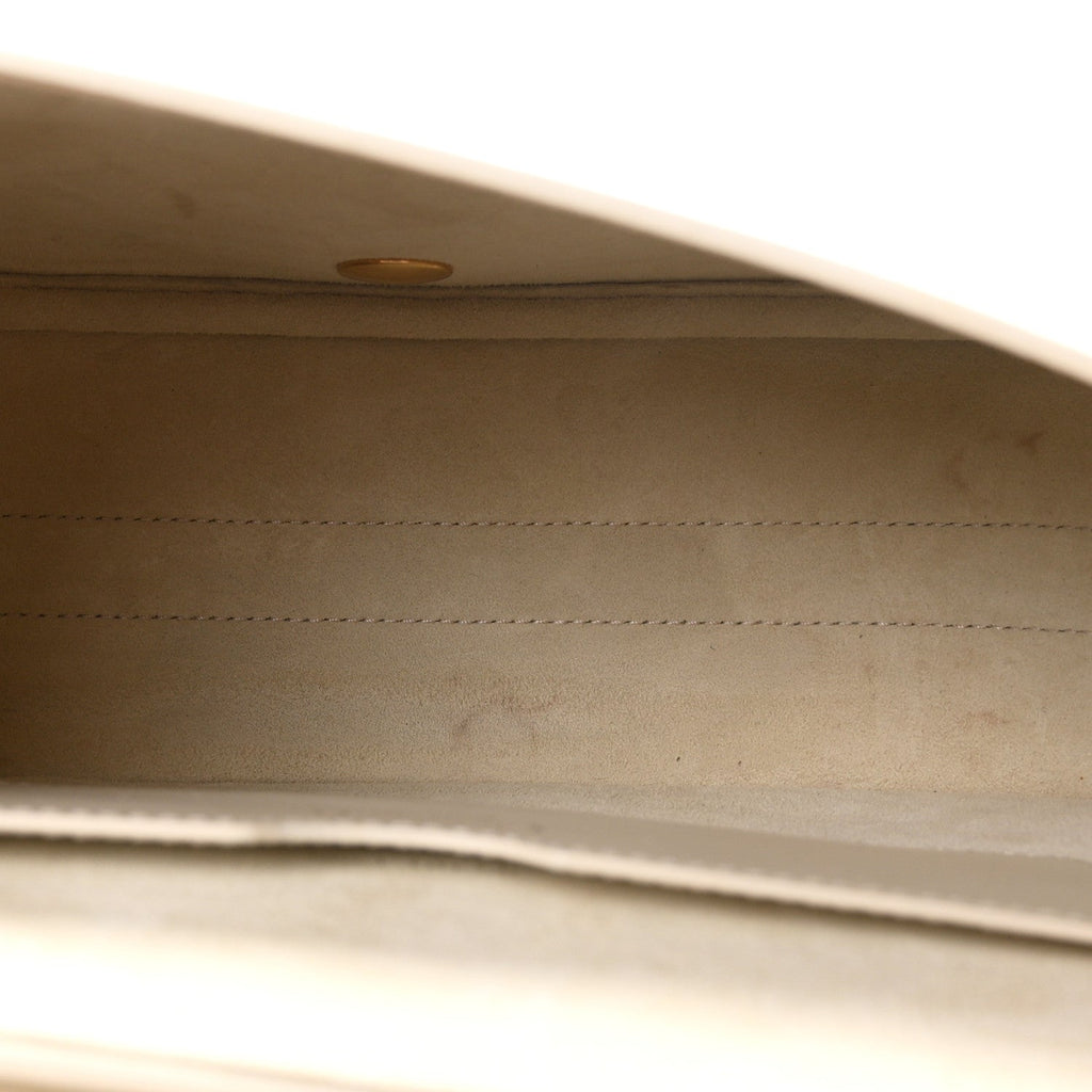Box Calfskin Large Bobby Flap White