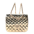 Mirror Calfskin Metallic Calfskin Quilted Hollywood Boulevard Backpack With Coin Purse Gold