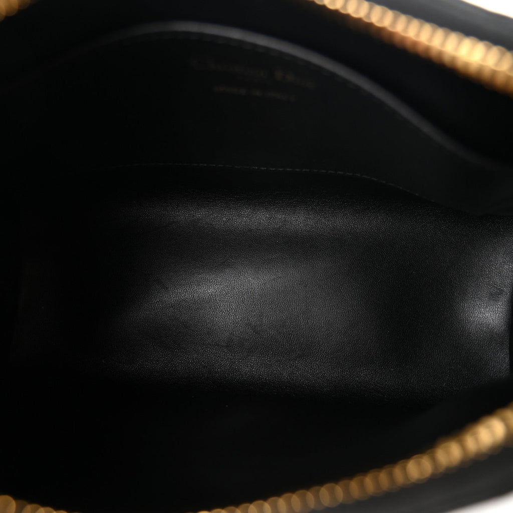 Calfskin Macrocannage Miss Caro Diorling Mini Bag with Chain Black