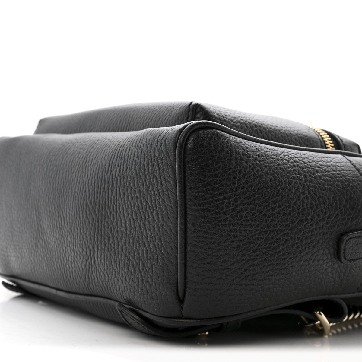 Pebbled Calfskin Soho Chain Backpack Black